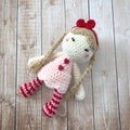Little Miss Valentine's Day Doll/Girl Plush Doll/Ragdoll/Valentine's Doll/Stuffed Toy Doll/ Soft Toy Doll/ Amigurumi Doll- READY TO SHIP