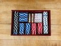 Poker Chip and Dice Set, SS Monogramed Poker Chip Set in Storage Box with 30 Dice, All Included