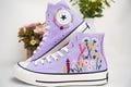Custom Converse Chuck Taylor Embroidered /Embroidered Converse Custom Wedding Flowers/Embroidered Snake Converse/Personalized Bride Sneakers