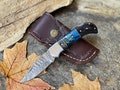 Damascus Pocket Folding Knife, Custom Pocket Fold Knife, Groomsmen gifts, Wedding Gift, Authentic Damascus Steel Blade, Gift for him
