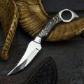 Handmade Skinner Knife | Custom Forged Blade Finger Support with Premium Wengi wood Handle | Hunting, Survival, Camping and Outdoor Use.