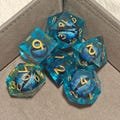 Blue Dragon Eye liquid core dnd dice for role playing games, Turqoise resin dice, New Eye dnd dice, D20 Blue Dragon Eye Dice, Resin dice