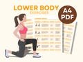 Lower Body Exercise Guide Printables | Toned Legs | Leg and Glute Templates with Step-by-Steps, Target Muscles & Tips | Digital Download