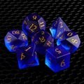 Full Set Dark Blue Dnd Dice Set Gemstone Dnd Dice Set K9 Crystal Dice Sandblasting Process Handmade Dnd Gift Dice Set D20