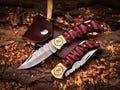 Handmade Damascus Pocket Knife Olivewood Handle Birthday Gift Folding Knife Groomsmen Anniversary Personalized Gift for him Fathers day Gift
