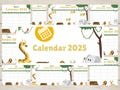 2025 Animals Calendar Printable, Kids Calendar 2025, Wall Calendar for Kids, Editable Calendar, Kids Monthly Planner, Animation