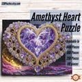 Amethyst Heart 1000 Piece Jigsaw Puzzle, Birthstone Jigsaw Puzzle, February Birthstone Gift, Heart Jigsaw Puzzle, 500/250 also available