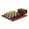Isle Of Lewis Chess Set Ii Ivory & Red Resin Chess Pieces 3.5 Inch And Palisander Chess Board 20 Inch