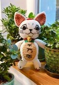 Amigurumi Crochet Toy: Turbo Granny Cat Dandadan Anime  |  Pop Character Amigurumi  | Turbobaba Cat Dandadan TV Show |  Maneki Neko