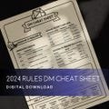 DnD DM Cheat Sheet | 2024 Rules | DM Quick Reference Guide PDF | Printable dm Screen Inserts | DnD Player Guide | Downloadable DnD pdf