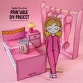 Printable 3D Paper Room Template, Paper Crafts Digital Download, Crafts for Kids
