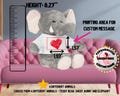 Cute Valentines Plush Animal - Customizable T-shirt with Your Love Message - Personalized Soft Stuffed Teddy Bear, Sheep, Bunny, Elephant