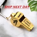 Custom Engraved Coaches Whistle Lanyard,Stainless Team Football Basketball Whistles,Coach Ref Referee Lifeguard Trainer Gift Personalized