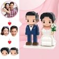 Wedding Gifts: Customisable Western Style Brick Figures Featuring Adorable Faces for Two People, Eco-friendly Wedding Gift, Personalised