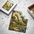 Personalized Dinosaur Puzzle, Personalized Puzzle for kids , Dinosaur birthday party favor, Puzzle for boys , Personalized Puzzle D1FR34