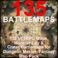 135 DnD Maps, Monster Lair  Battlemaps for Dungeon Master, Fantasy Map Pack