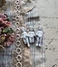 Tiny Bisque Dolls (3) Frozen Charlotte Doll Altered Art and Mixed Media Supply, German Miniature Doll, Small Doll