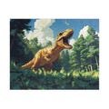 Puzzle, Dinosaur T-Rex in Prehistorical Jungle, Jigsaw Game, Brain Teaser, Educational Toy, Family Activity, Stress Relief