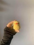 crochet duck keychain with hat