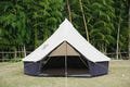 10ft All-Weather Canvas Bell Tent | White and Black Glamping Tent | Waterproof with Stove Jack