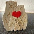 Wooden Bear Family Puzzle,Custom Bear Figurines,Personalized Wooden Animal Puzzle,Family Home Decor,Christmas Gifts,Kids Gift,Mom Dad Gift