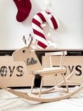 Personalized Wooden Reindeer Rocking Horse – Custom Christmas Gift for Toddlers, Children Rocking Toy, Wooden Rocking Horse for Kids