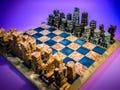 Marble Chess Set--Aztec Warrior Pieces