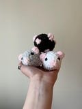ADOPT-A-MOUSE | Unique mouse plushie with individual personalities | crochet mouse crochet rat rodent amigurumi plush | white gray black rat