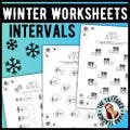 Winter Music Worksheets | Intervals | Piano Music Theory for January |  Music Theory Activities |  Steps and Skips