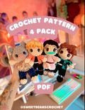 4 Pack Protectors Crochet Patterns DIGITAL PDF - Blossom, Sol, Wilder, Zing - Mini, Quick, Easy Crochet Anime Doll Slayers