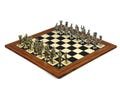 Metal Range Chess Set Palisander & Maple Board 20 With Roman Metal Chess 3.8