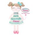 Personalized  16-inch Spring Girls Dolls Green, Custom Plush Doll, Baby Shower Gift, First Baby Doll, Embroidered Dolls for Baby Girls