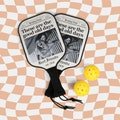 Custom Pickleball Kit, Personalized Photo Paddle Set, Best Friend Gift Idea, Custom Photo Pickleball Set, Newspaper Headline Besties Gift