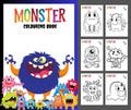 15 Pages Monsters Coloring Book - Fun Printable Coloring Pages for Toddlers & Preschoolers - Digital Download Activity