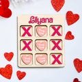 Personalized Valentine's Tic Tac Toe,Be Mine Valentines,Custom Name Tic Tac Toe Wood Board,Wedding Table Games,Heart & Crosses,House Warming