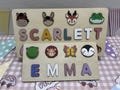 Wooden name puzzles with animal shapes and letters,customized babyname puzzles,educational toys,wooden puzzles,customized gifts for children