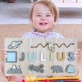 Montessori Toddler Toys,Personalized Busy Board Puzzles for Learning and Play,Birthday Gift for Kids,Educational Name Puzzle,Nursery Decor