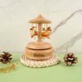 Personalized Traditional Carousel Handmade Wooden Music Box, Troy Music Carousel Music Box, Gift for Boys and Girls, 1st Birthday Gift
