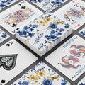 French Blue & Yellow Wild Flowers Design Poker Playing Cards | Deck of 52 Premium Stock with Jokers, Perfect for Poker Night Fun