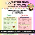 IBS Food Chart with FODMAP for Irritable Bowel Syndrome, Gut Health Anti Inflammatory Food Guide for IBS Diet Meal Plan and Grocery List