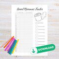 Bowel Movement Tracker Printable Journal Page Planner Page Poop Tracker Track Poop Track Bowel Movements Bowels Tracker Track IBS