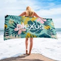 Plexus Retro Palm Leaves Beach Towel