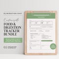 Anti Inflammatory Food Tracker & Food Reintroduction Symptom Tracker, Editable Canva Templates Printable PDF for Digestion Elimination Diet