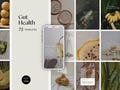 Gut Health Instagram Templates: Nutrition & Wellness Canva Social Media (75 Posts)