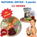 5 x Herbal Detox Tea 12 Ingredients | Natural Cleanse & Digestive Support | Organic | FREE Bag | FREE Shipping