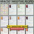 Healthy Smoothie Recipes, Healthy Smoothies for Weight Loss, Detox & Gut Health Smoothies, Healthy Smoothie Chart, Smoothie Ideas