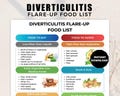Diverticulitis Food Chart, Diverticulitis Flare-Up Food List, Gut Health Grocery, Foods To Eat with Diverticulitis, Anti-Inflammatory Foods