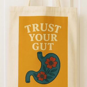 TRUST YOUR gut PNG ? Floral Stomach Illustration for Holistic Wellness & Body Positivity