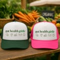 Gut Health Girlie Trucker Hat, Funny Clean Eating Snapback for Women | Wellness Lifestyle Hat | Healthy Gift Idea