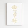 Brain Heart Gut Art Print Gold Minimalist Vagus Nerve Poster Neurology Wall Decor Digestive System Art Printable Medical Clinic Decoration
